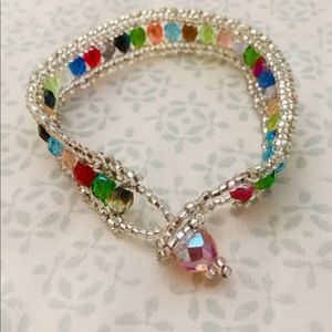 ⭐️Boho Multicolor Swarovski - hand beaded bracelet